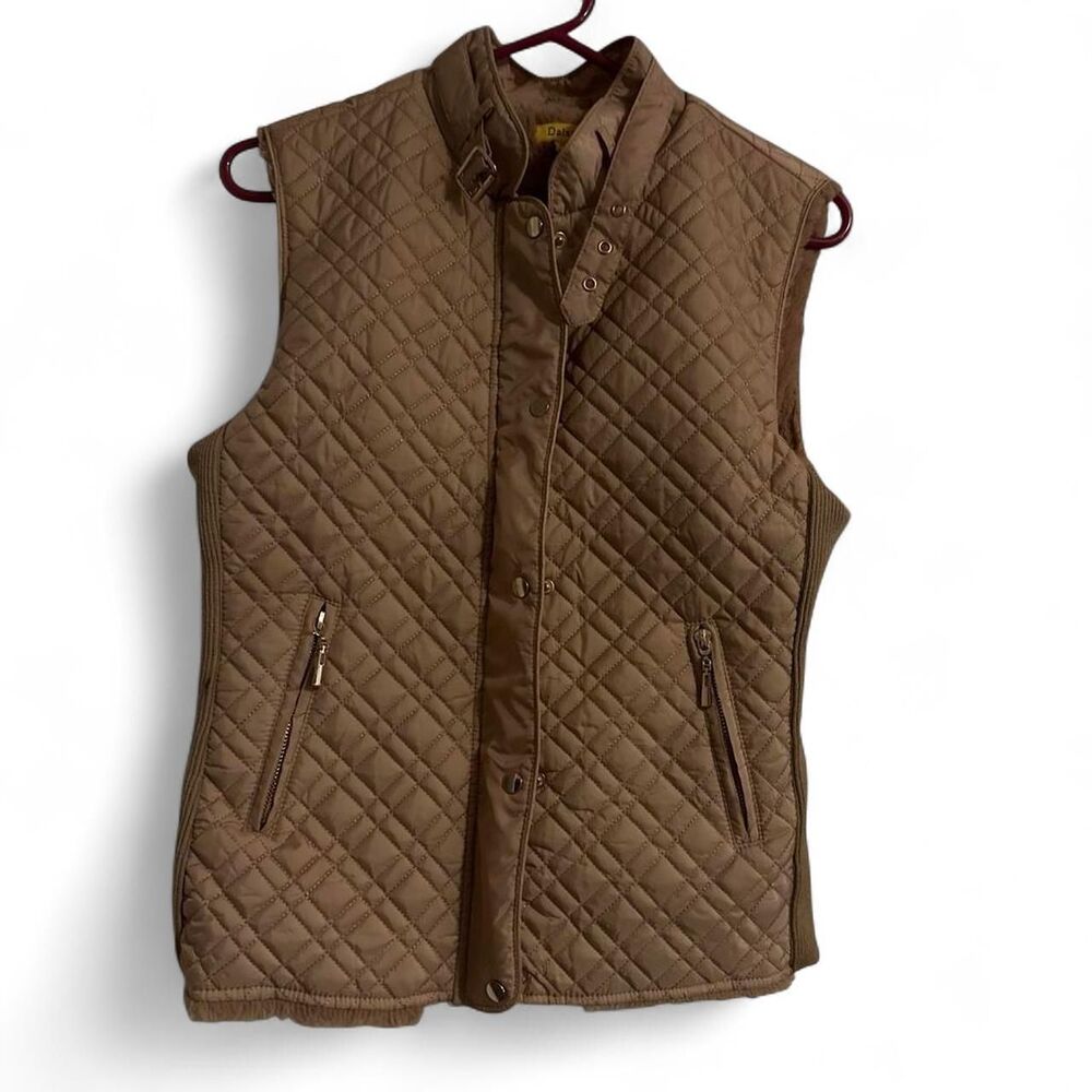 Daisy Women's Tan Vest with Gold tone zippers